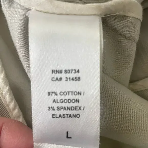 To The Max Womens Utility Jacket L Ivory Military Safari Stretch Cotton - Picture 10 of 12